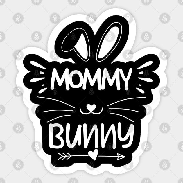 Mommy Bunny, Mama Bunny, Bunny Mom,Easter Mommy Bunny, Black Sticker by Motivation sayings 